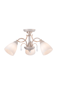 ПОЛИЛЕЙ ACA LIGHTING / 3XE14 METAL PATINΑ GOLD+WHITE GLASS+CRYSTAL Φ54ΧΗ27CM QUINCE