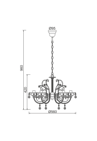 ПОЛИЛЕЙ 5ΧΕ14  МЕТАЛНА  ЗЛАТНА БРОНЗОВА+КРИСТАЛ Ф56  FABERGE