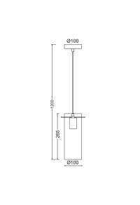 ПЕНДЕЛ 1ΧΕ27 3D СТЪКЛО+МЕТАЛ Φ10ΧΗ12 VERTIGO