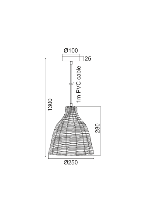 ПЕНДЕЛ 1ΧΕ27 КОШ Φ26ΧΗ120CM OIA