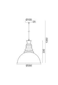ПЕНДЕЛ ACA LIGHTING / 1XE27 METAL GREEN ANTIQUE Φ35XH135CM NEVADA