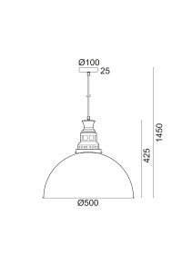 ПЕНДЕЛ 1ΧΕ27  МЕТАЛНО ЗЕЛЕНО АНТИКЕ  Φ50ΧΗ1 NEVADA