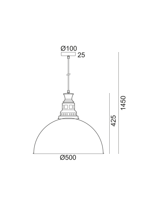 ПЕНДЕЛ 1ΧΕ27  МЕТАЛНО ЗЕЛЕНО АНТИКЕ  Φ50ΧΗ1 NEVADA