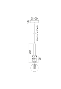 ПЕНДЕЛ 1XE27 МЕТАЛ МЕНТА Φ5ΧΗ120CM PRIMO