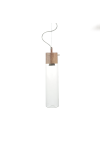 NETTO PENDANT 1ΧGU10 METAL OPALGLASS+WOOD Φ10ΧΗ120CM POTHOS