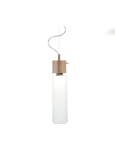 NETTO PENDANT 1ΧGU10 METAL OPALGLASS+WOOD Φ10ΧΗ120CM POTHOS