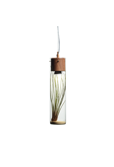 NETTO PENDANT 1ΧGU10 METAL OPALGLASS+WOOD Φ10ΧΗ120CM POTHOS