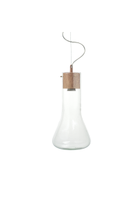 NETTO PENDANT 1ΧGU10 METAL COLOR WOOD + GLASS Φ20ΧΗ82,5CM POTHOS