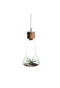 NETTO PENDANT 1ΧGU10 METAL COLOR WOOD + GLASS Φ20ΧΗ82,5CM POTHOS