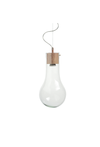 NETTO PENDANT 1ΧGU10 METAL COLOR WOOD + GLASS Φ20ΧΗ120CM POTHOS
