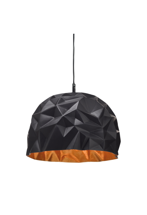 NETTO PENDANT 1XE27 RESIN BLACK+GOLD POLYGON Φ38H120CM POLLOK