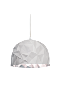 NETTO PENDANT 1XE27 RESIN WHITE+SILVER POLYGON Φ38H120CM POLLOK