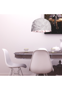 NETTO PENDANT 1XE27 RESIN WHITE+SILVER POLYGON Φ38H120CM POLLOK