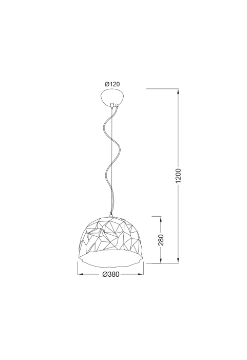 NETTO PENDANT 1XE27 RESIN WHITE+SILVER POLYGON Φ38H120CM POLLOK