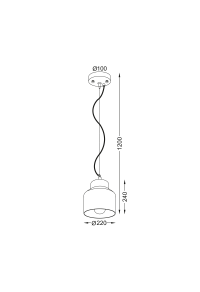 ПЕНДЕЛ 1ΧΕ27 ЧЕРНЕН ЦИМЕНТ +КАМЪК Φ22ΧΗ120C BELFAST