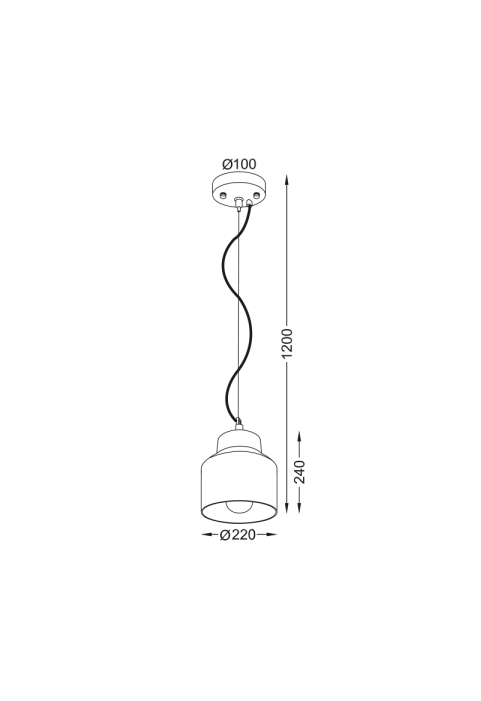 ПЕНДЕЛ 1ΧΕ27 ЧЕРНЕН ЦИМЕНТ +КАМЪК Φ22ΧΗ120C BELFAST