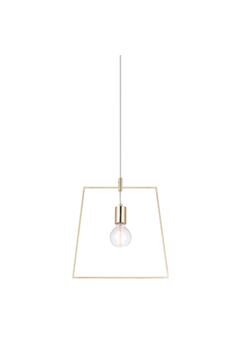 ПЕНДЕЛ ACA LIGHTING / 1XE27 METAL BRASS QUADRILATERAL 35ΧΗ120CM TWIGGY