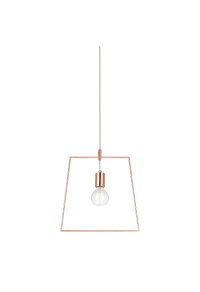 NETTO PENDANT 1XE27 METAL COPPER QUADRILATERAL 35ΧΗ120CM TWIGGY