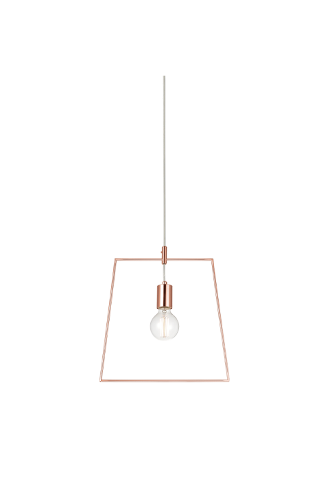 NETTO PENDANT 1XE27 METAL COPPER QUADRILATERAL 35ΧΗ120CM TWIGGY