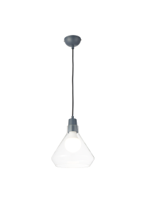 NETTO PENDANT 1XE27 GLASS + METAL GREY Φ24ΧΗ120CM CIELOS