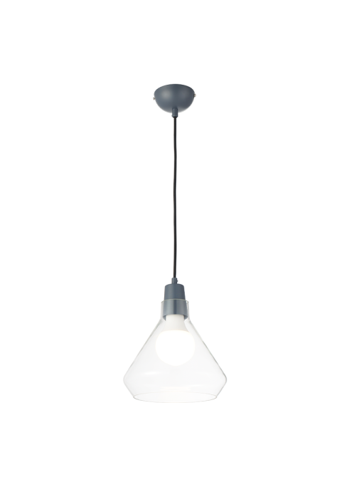 NETTO PENDANT 1XE27 GLASS + METAL GREY Φ24ΧΗ120CM CIELOS