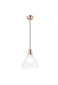 NETTO PENDANT 1XE27 GLASS + BRONZE METALLIC Φ24ΧΗ120CM CIELOS