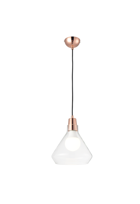 NETTO PENDANT 1XE27 GLASS + BRONZE METALLIC Φ24ΧΗ120CM CIELOS