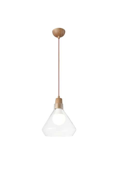 NETTO PENDANT 1XE27 GLASS + METAL WOOD PAINTING Φ24ΧΗ120CM CIELOS