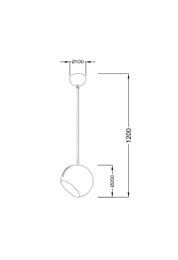 ПЕНДЕЛ 1ΧΕ27 МЕТАЛНА ЧЕРНА Φ20ΧΗ120CM HOSTA