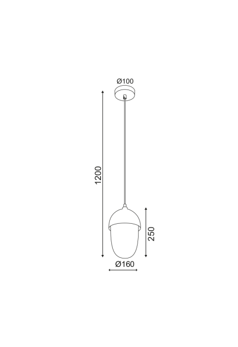 NETTO PENDANT 1XE27 METAL COLOR WOOD + OPAL GLASS Φ16ΧΗ120CM BELLOTA