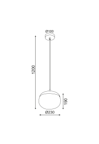 NETTO PENDANT 1XE27 METAL COLOR WOOD + OPAL GLASS Φ23ΧΗ120CM BELLOTA