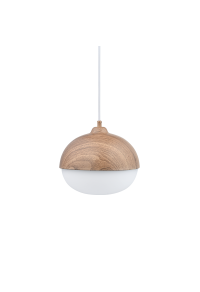 PHASING OUT PENDANT 1XE27 METAL COLOR WOOD+ OPAL GLASS Φ25ΧΗ120CM BELLOTA