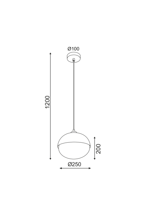PHASING OUT PENDANT 1XE27 METAL COLOR WOOD+ OPAL GLASS Φ25ΧΗ120CM BELLOTA