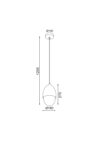 NETTO PENDANT 1XE27 METAL COLOR WOOD + OPAL GLASS Φ16ΧΗ120CM BELLOTA
