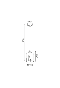 ПЕНДЕЛ  1ΧΕ27 ЦИМЕНТ Φ15,5ΧΗ120CM POE