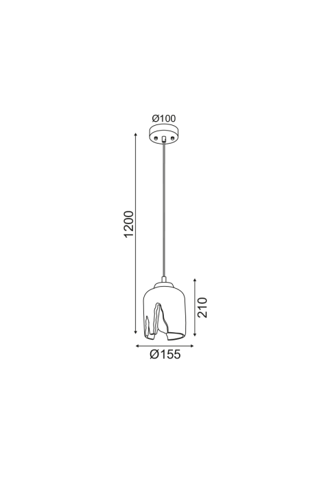 ПЕНДЕЛ  1ΧΕ27 ЦИМЕНТ Φ15,5ΧΗ120CM POE
