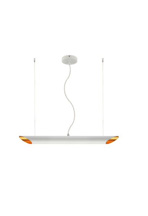 NETTO PENDANT 2ΧGU10 METAL WHITE+GOLD Φ6Χ80XH120CM TITAN