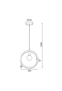 ПЕНДЕЛ 1ΧΕ27 ЦИМЕНТ КРЪГ Φ33XH120CM LION