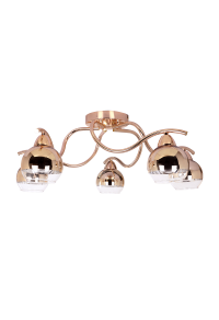 NETTO CEILING 5ΧΕ27 METAL GOLD/COPPER+GLASS Φ61ΧΗ24CM ALIEN