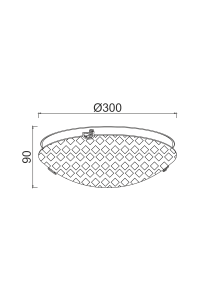 NETTO CEILING GLASS D30CM 2ΧE27 ROUA