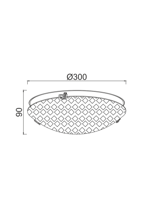 NETTO CEILING GLASS D30CM 2ΧE27 ROUA
