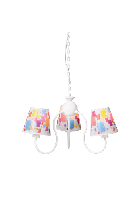NETTO KIDS PENDANT 3XE14 MULTICOLOR SHADE Φ50ΧΗ80CM RAINBOW