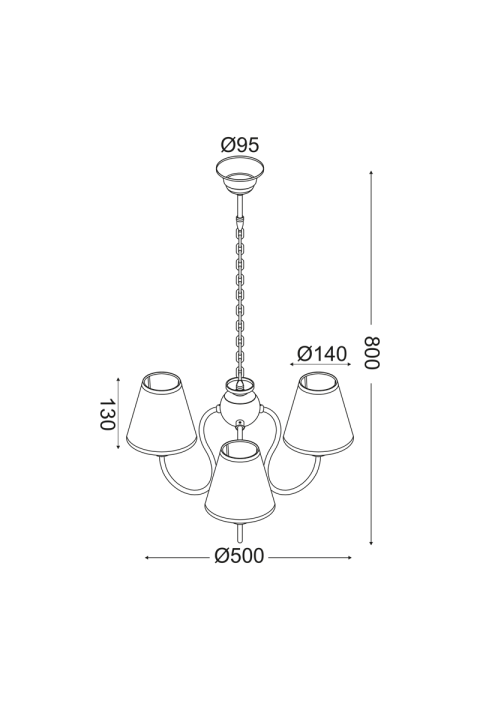 NETTO KIDS PENDANT 3XE14 MULTICOLOR SHADE Φ50ΧΗ80CM RAINBOW