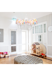 NETTO KIDS PENDANT 5XE14 MULTICOLOR SHADE Φ50ΧΗ80CM RAINBOW