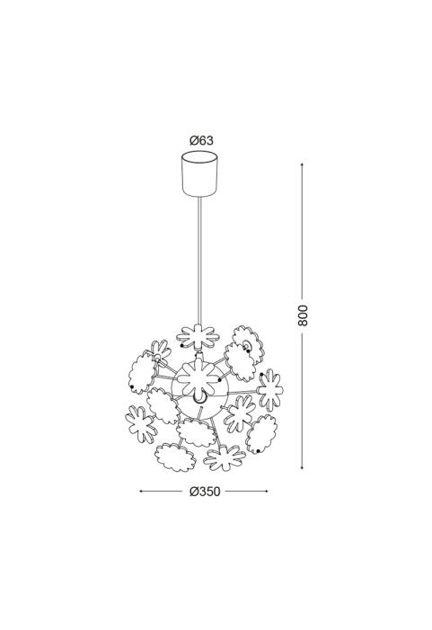 ДЕТСКИ ПОЛИЛЕЙ 4ΧΕ14 С ЦВЕТЯ Φ35ΧΗ80CM FLOWERS