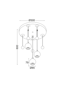 ДЕТСКИ ПОЛИЛЕЙ 3ΧΕ27 КОЛОРЕТЕН Φ30ΧΗ60CM BUBBLES