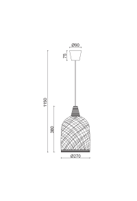 ПЕНДЕЛ PETRA / PENDANT LAMP 1XE27 WHITE CANE Φ27.5Χ115CM PETRA