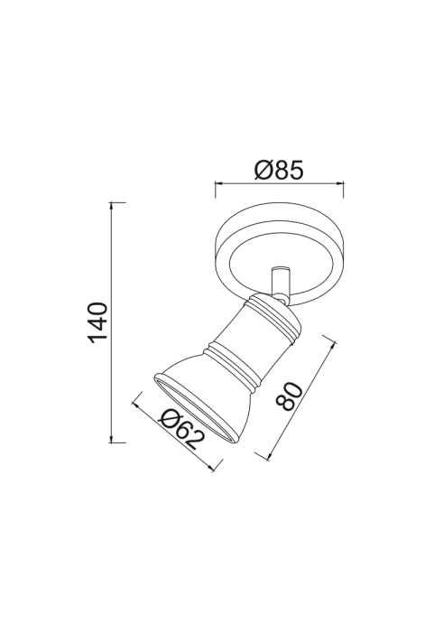 АПЛИК 1ΧGU10 АНТИКЕ БЯЛ МЕТАЛ 8X8X14C BRULEE