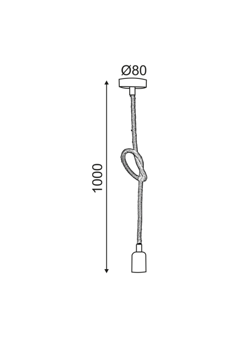ПЕНДЕЛ 1ΧΕ27  БЯЛО МЕТАЛНО + ПЛЕТИВА ЗА ЕДНО ВЪЖЕ