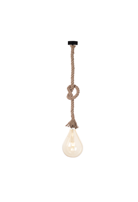 ПЕНДЕЛ BRAIDED ROPE / PENDANT LIGHT 1XE27 BLACK METAL+SINGLE BRAIDED ROPE H100CM